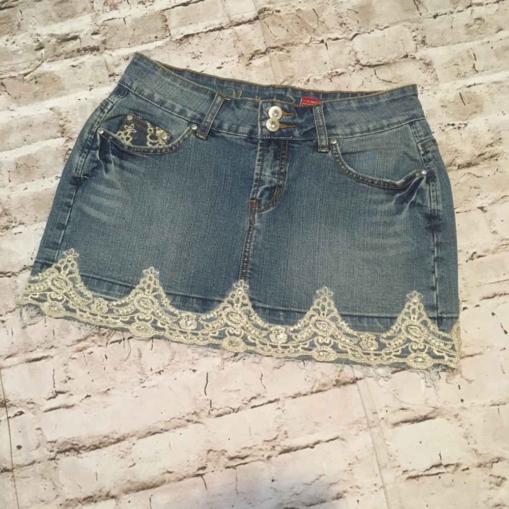 Vintage Vanilla jeans detailed mini skirt size 9